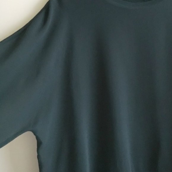 Zara Woman Dark Green Sheer Batwing Top - Picture 3 of 4
